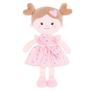 Onetoo First Baby Doll Plush Rag Doll Pink Dress Soft Cuddle Toy for Girls